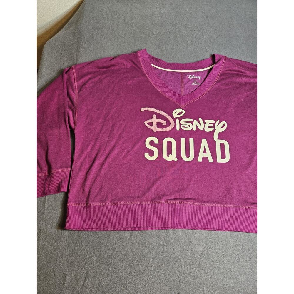 Disney Squad Top Womens 3X 22W-24W Berry Long Sleeve V Neck Pajama Shirt - Picture 2 of 7